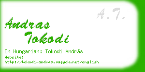andras tokodi business card