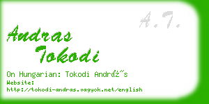 andras tokodi business card